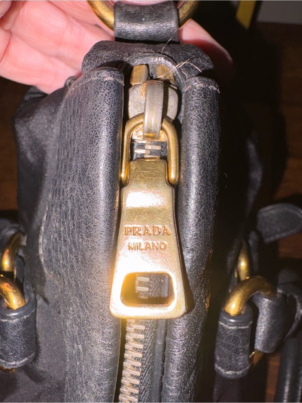 Vintage Prada Tessuto Nylon Leather Two Way Boston Satchel Black - Picture 12 of 17